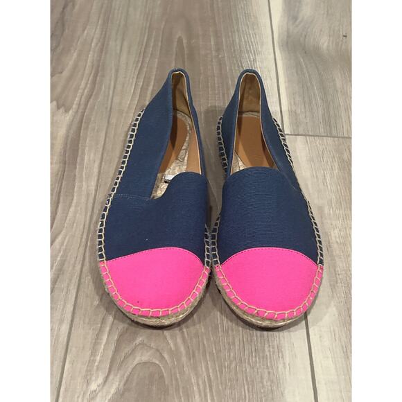 J Crew, Cap Toe Navy and Pink Espadrille, Size 7.5, KB230 - Picture 2 of 6